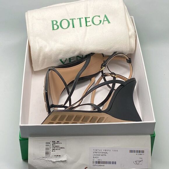 Bottega Veneta Stretch Strappy Wedge Sandals size 38.5 - Picture 12 of 14